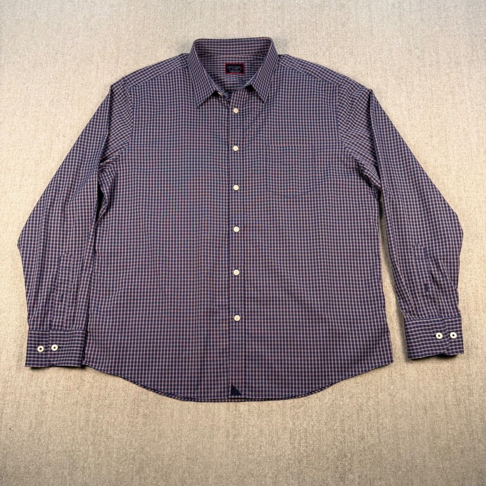 UNTUCKit Larkin Shirt Mens XL Navy Plaid Performance Button Down